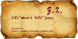 Zámbori Kájusz névjegykártya